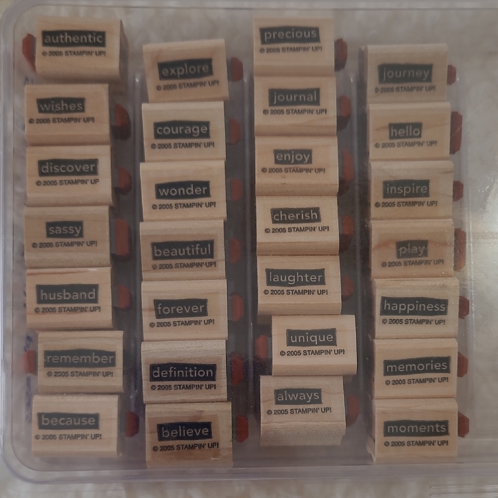 2005 Stampin' Up! Stamp Set 56 Expressive flexible phrases Wood Retired Perfect
